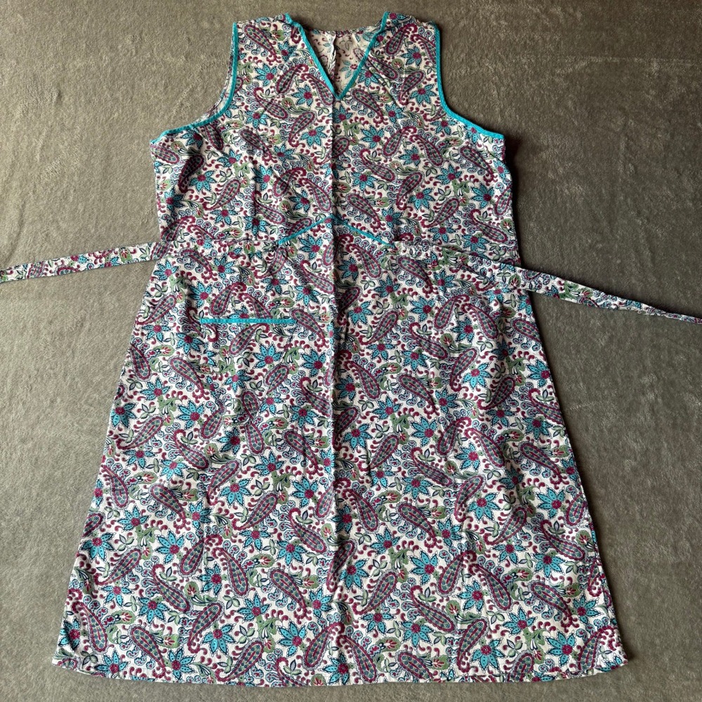 Vintage 1950s‎ House Dress Handmade Paisley Floral Cotton UK Pinafore Prairie